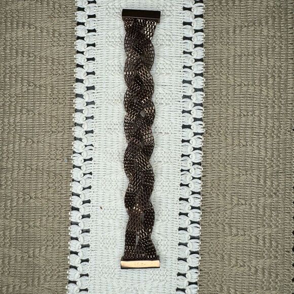 Copper Colored Shimmer Woven Bracelet with Magnetic Clasp - Picture 3 of 3